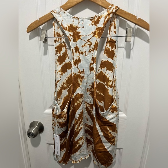 YOUNG FABULOUS AND BROKE COPPER TIE DYE SATIN TANK BNWT - Picture 6 of 8